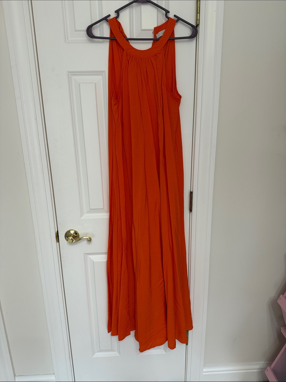 LOFT Bright Orange Sleeveless Maxi Dress